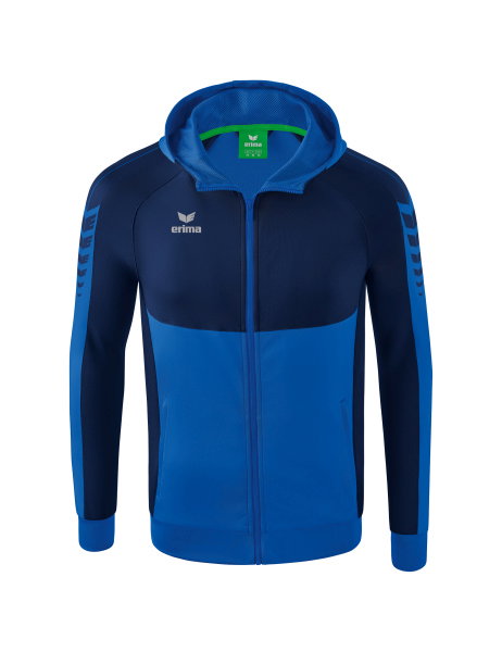 Erima Trainingsjacke Six Wings mit Kapuze (Baumwollmix, weich und bequem) royalblau/navyblau Herren